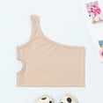 thumbnail image 4 of Tiijoy Toddler Girls One Shoulder Tank Top Solid Sleeveless Crop Top Gymnastics Dancewear, 4 of 8