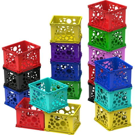 - Storex Micro Crate,Multi Colors (Lot of 18 units/ bulk pack)