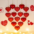thumbnail image 5 of 12Pcs Valentines Day Red Decor Heart Ornaments Pink Heart Shaped Baubles Ornaments for Valentine's Day Hanging Decorations or Wedding Anniversary Party Supplies Home Tree, 5 of 7