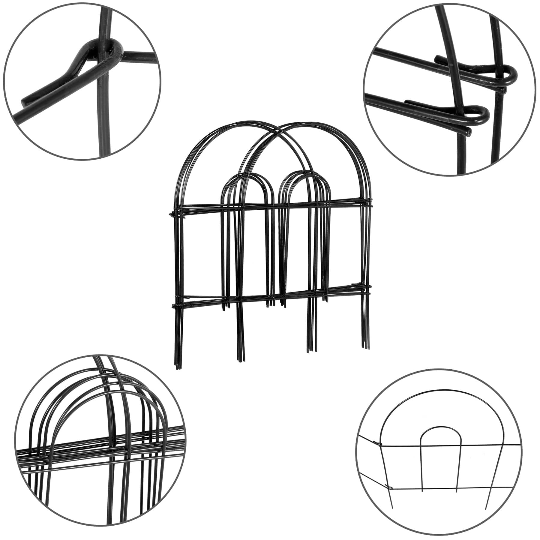 HomGarden 18in x 50ft Garden Fence 35PCS Landscape Patio Flower Decorative Fence