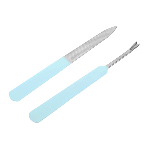 Unique Bargains Portable Multifunctional Nail File 1 Set Blue