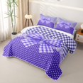 thumbnail image 3 of Erosebridal Girls Purple Plaid Bowknot Bed Spread Queen,Teens Vintage Polka Dots Flowers Queen Coverlet Set, 3 of 7