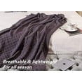 thumbnail image 3 of CREVENT Knitted Decorative Throw Blanket for Couch Sofa Chair Bed, Soft Breathable Lightweight for Spring Summer (50''X60'' Dark Grey/Black), 3 of 5