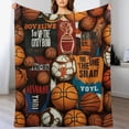 thumbnail image 3 of HENGT Basketball Blanket Basketball Decor Throw Blankets Cozy  Flannel Blanket Soft Warm Plush Lightweight Bedding Basketball Stuff Gifts for Boys Girls Men Women Teens for Couch Sofa Bed, 3 of 6