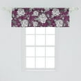 thumbnail image 2 of Flowers Vintage Window Valance, Engraved Look Drawing Rose Pattern with Petals Romantic Artwork, Curtain Valance for Kitchen Bedroom with Rod Pocket, 54" X 18", Dark Magenta Off White, by Ambesonne, 2 of 2
