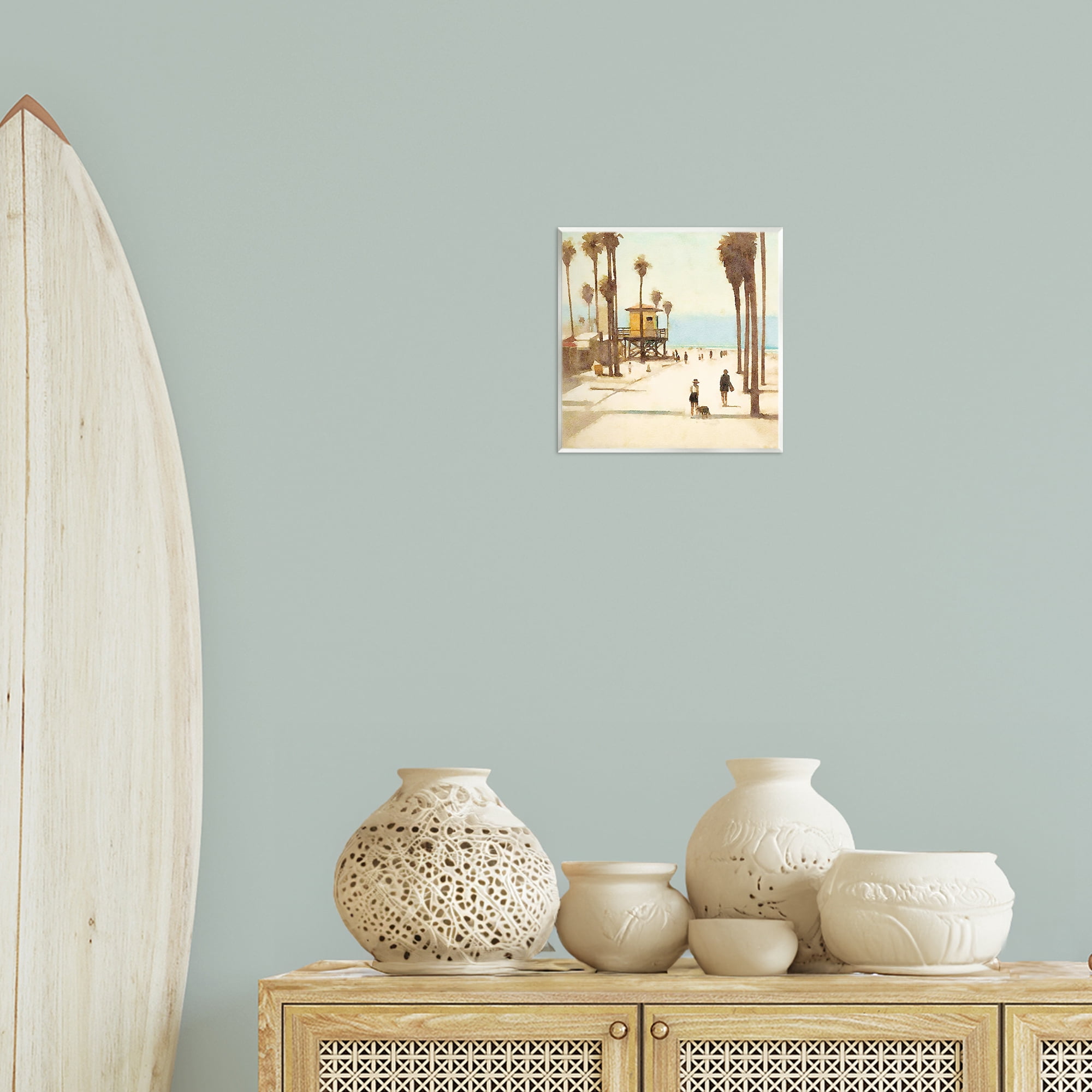 Stupell Industries End Of Road Beach People Painting Unframed Art Print Wall Art, 12 x 12