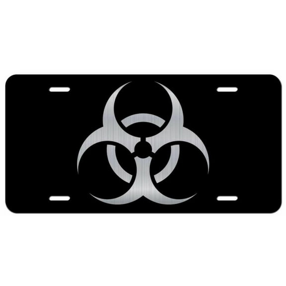 Biohazard Symbol License Plate Vanity Novelty Tag Sign - Aluminum ( 12 inch x 6 inch )