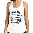 thumbnail image 2 of Call Me Cute and Give Me Candy Tank Top Fitted Racerback Women's Small White, 2 of 5