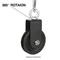 thumbnail image 3 of Swivel Pulley Block, Single Pulley Block with U-Mount Bracket Swivel Lifting Pulley Roller Wheel for Wire Rope Cable Pulley Strength Training, 1PC, 3 of 5