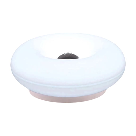 Donut Table Lamp with Touch Dimmer, Rechargeable Cordless Night Light for Bedside, Stepless Brightness Control Ambient Decor for Home Office (White)