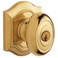 thumbnail image 1 of Baldwin 5237003ENTR Lifetime Polished Brass Bethpage Knob Set, 1 of 1