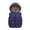 Navy, variant on Huowey Kids Toddler Baby Coat Vest Boys Girls Vest Puffy Toddler Boy Sleeveless Jacket Coats With Removable Hood Trendy Dailywear, 1-2 Years
