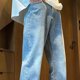 thumbnail image 5 of Pantalones vaqueros largos para hombre, con cremallera, lavados, elásticos, tendencia para exteriores, pantalones de pierna ancha, pantalones vaqueros para hombre, pantalones de algodón., 5 of 7