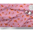 thumbnail image 3 of Soimoi Pink Crepe Silk Fabric Text & Poppy Floral Decor Fabric Printed Yard 42 Inch Wide, 3 of 3
