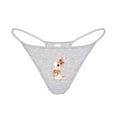 thumbnail image 2 of Sexy G-String Thongs for Women Cotton Panties T-back Tangas Rabbit Pattern Sticker Low Rise Underwear, 2 of 5