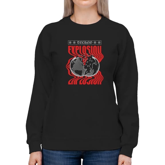 Destroyed World Techno Style Sweatshirt Women -Image by Shutterstock, Female 3X-Large