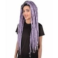 thumbnail image 2 of HPO Adult Women's Long Dreadlocks Light Purple Colour Wigs, Best for Halloween & Cosplay, Synthetic Fiber, 2 of 7