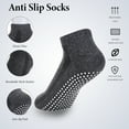 thumbnail image 4 of sixwipe 4 Pairs Non Slip Socks with Grip, Anti Slip Socks with Cushion,Full Toe Ankle Fall Prevention Socks with Grip,Non Skid Socks for Yoga,Pilates,Dance,Ballet,Men,Women(Black, dark gray), 4 of 9