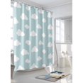 thumbnail image 3 of White Clouds Pattern Shower Curtain, Sky Blue Bathroom Decor Curtains Set with Hooks, Waterproof Fabric Home Accessories， 72 X 78 Inch Long, 3 of 6