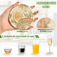 thumbnail image 2 of Yayeee 6 PCS Drink Coasters with Holder Set Woven Absorbent Round Tabletop Hot Pad, Beige Clouds, 2 of 7