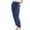 Dark Blue, variant on Wide Leg Sweatpants Women Woman Solid Color Cotton And Linen Loose Casual Wide Leg Nine-Quarter Pants