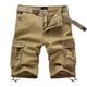 thumbnail image 2 of Pantalones cortos cargo de sarga de algodón para hombre, corte holgado clásico, multibolsillos, estilo militar, informales, holgados, para actividades al aire libre., 2 of 4