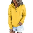 thumbnail image 2 of TBKOMH Sweatshirts Women Warm Funny Long Sleeve Hoodies Collar Solid Color Sportswear (Yellow,S), 2 of 7
