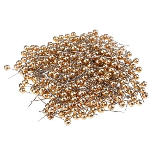 Abbracc 400 Pièces Couleur Perles Tête Push Broches de Dessin de Bureau Or