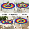 thumbnail image 7 of Rainbow Tie Dye Mandala Pattern Round Fitted Tablecloth with Elastic Edge,Dining Table Cover Waterproof,Outdoor Round Tablecloth for Camping,Dining,Indoor and Outdoor, 7 of 7
