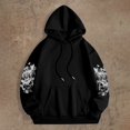 thumbnail image 4 of Valora Product Category Women's Hoodies Sweatshirts Casual Hooded Pullover with Pocket Graphic Print for Fall Winter Comfort and Everyday Wear Black XL, 4 of 4