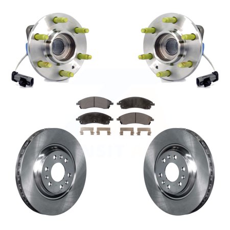Transit Auto Front Hub Bearing Assembly Disc Brake Rotors and Semi-Metallic Pads Kit for Car 2004-2009 Cadillac SRX AWD KBB-105017
