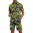 thumbnail image 5 of Aiyino Men's Flower Button Hawaiian Sets Casual Short Sleeve Shirt and Shorts Outfits, 5 of 7