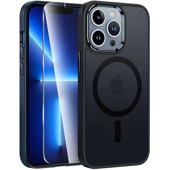 FU2056 for iPhone 13-Pro-Max Phone Case: Magnetic Translucent Matte Texture Slim Cases | Military Grade Protection Shockproof Rugged Drop Proof Protective Frosted Cellphone Cover