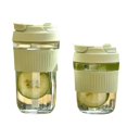 thumbnail image 5 of Queroig Portable Glass Tumbler with Silicone Straw 350/500ml Leakproof Reusable Coffee Mug for Office School Glass Drinking Vessel for Hot Cold Drinks, 5 of 6