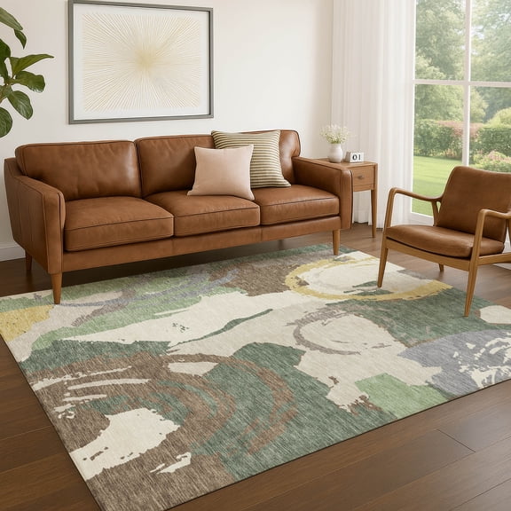 Addison Rugs Chantille Indoor/Outdoor Transitional Abstract Basil Machine Washable Rectangle Rug, 10' x 14'