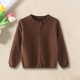 thumbnail image 2 of Mercatoo Girls Classic Knit Cardigan School 𝗨niform Sweater Crewneck Button Front Outerwear Kids Girls Fuzzy Jacket Coat, 2 of 9