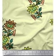 thumbnail image 1 of Soimoi Rayon Crepe Fabric Leaves & Floral Block Print Fabric by The Yard 46 Inch Wide, 1 of 3