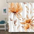 thumbnail image 6 of Orange Grey Watercolor Floral Shower Curtain, Flower Leaves  Aesthetic Art Bathroom Decor, Waterproof Fabric with 12 Hooks,72x72 in, 6 of 7