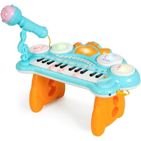 Best Choice Products 24-Key Kids Toddler Educational Learning Musical Electronic Keyboard w/ Lights, Drums, Microphone, MP3, Demo Songs, Teaching Mode - (Best Choice Products Drum Set Review)