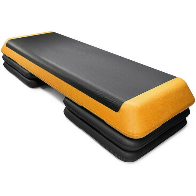 Costway Aerobic Step 43" Cardio Adjust 4" - 6" - 8" Exercise Stepper w/ Risers