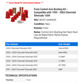 thumbnail image 2 of Front Control Arm Bushing Kit - Compatible with 1999 - 2004 Chevy Silverado 1500 2000 2001 2002 2003, 2 of 2