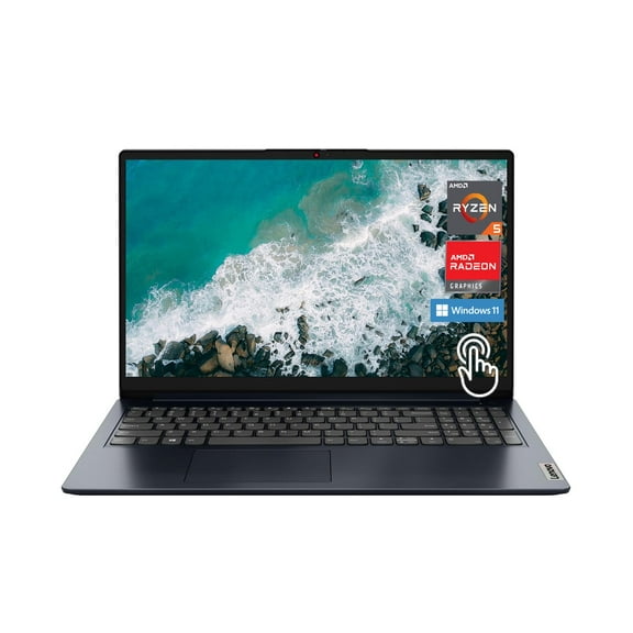 Lenovo IdeaPad 1 Laptop, 15.6" FHD Touchscreen Display, AMD Ryzen 5 7520U, 8GB RAM, 256GB Storage, AMD Radeon Graphics, SD Card Reader, HDMI, Windows 11, Abyss Blue