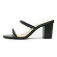 thumbnail image 2 of FSJ Women Simple Round Open Toe Sandals Two Strap Slide Mules Slip On Block Chunky Mid Heels Pumps Casual Daily Shoes Size 8.5 Green, 2 of 4