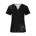 thumbnail image 4 of HKEJIAOI Chemises à Manches Courtes Col Rond Imprimé Graphique Halloween pour Women Noir-4 TG, 4 of 5