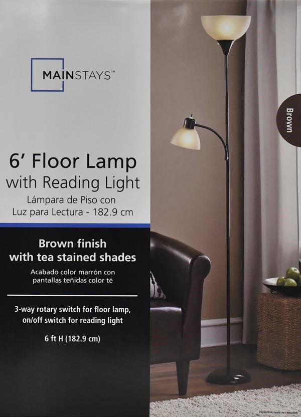 Mainstays 6ft Led Floor Lamp With, Mainstays Etagere Floor Lamp