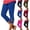19# Royal Blue, variant on Capri Leggings for Women Elastic High Waisted 3/4 Length Yoga Pants Summer Soft Lightweight Workout Capris Dark Blue M