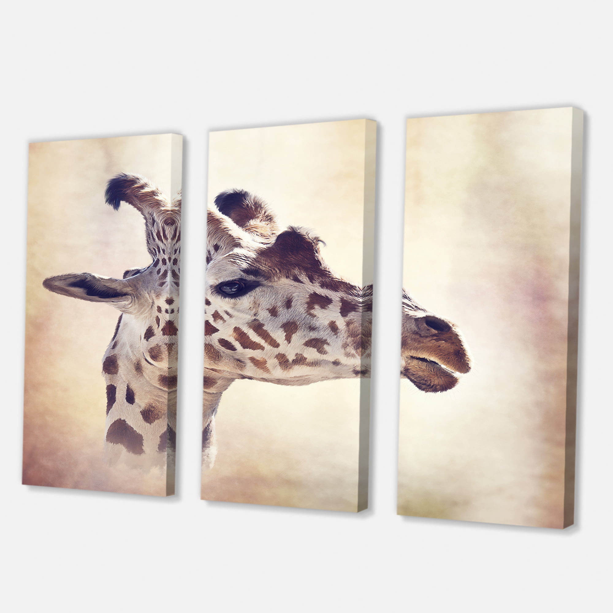 Close Up Portrait of A Giraffe VII 28 in x 36 in Photography Canvas Art Print, by Designart