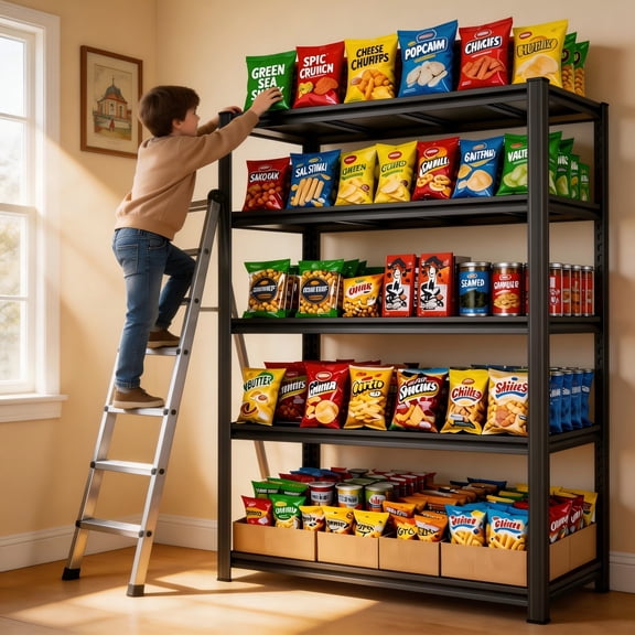 5 Tier Black Heavy Duty Metal Storage Rack, 12"x36"x72" Adjustable Shelving Unit for Garage Kitchen Pantry and Commercial Storage