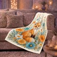 thumbnail image 6 of Whimsical Fox Wildflower Meadow Nature-Inspired Painterly, Rustic Botanical Portrait, Warm Flannel Blanket for Cabin and Lodge, Garden Lovers Housewarming Gift, Rustic Home Decor, 6 of 9