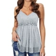 thumbnail image 3 of Nlife Women Sexy V Neck Sparkle Shimmer Dressy Glitter Cami Tank Top, 3 of 9